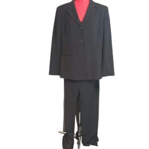 Le Suit Pantsuit Women's Size 16 Black 2-Piece Set Blazer & Pants NWT